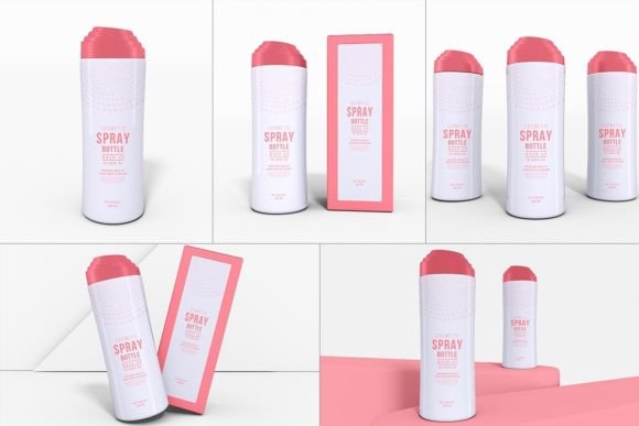 Cosmetic Pump Bottle Branding Mockup Set Graphic by xvector · Creative ...