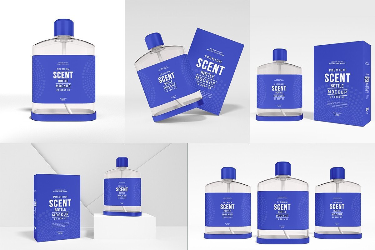 Exclusive Scent Bottle Mockup Set Graphic by xvector · Creative Fabrica