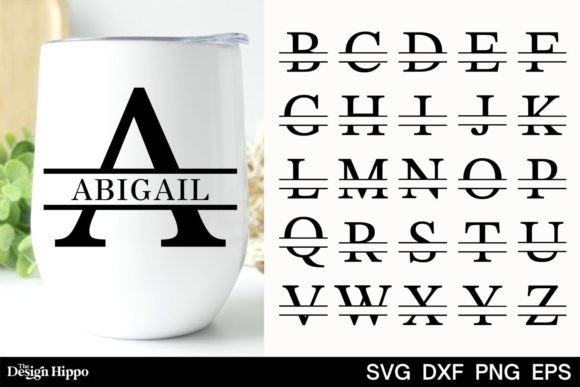 Split Letters Svg Monogram Alphabet Graphics
