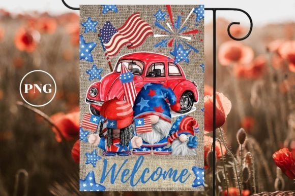 Welcome 4th of July Garden flag