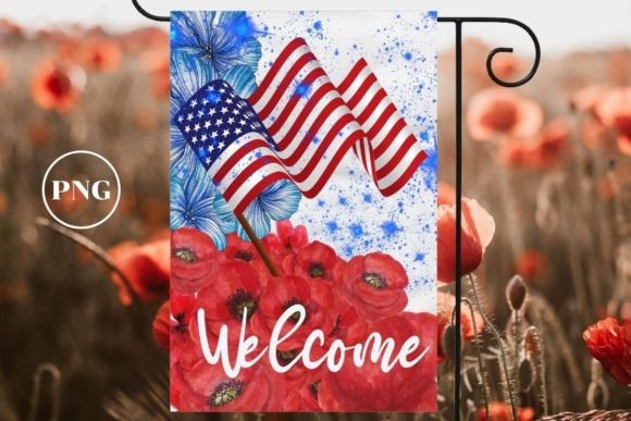 Welcome 4th of July Garden flag