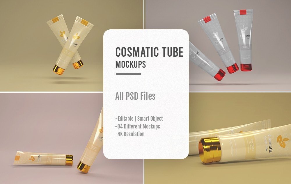 04 PSD Cosmetic Cream Tube Mockups Graphic by sujhonsharma · Creative ...