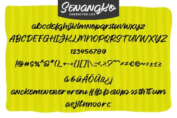Senangko Font PNG with transparent background - Preview 4