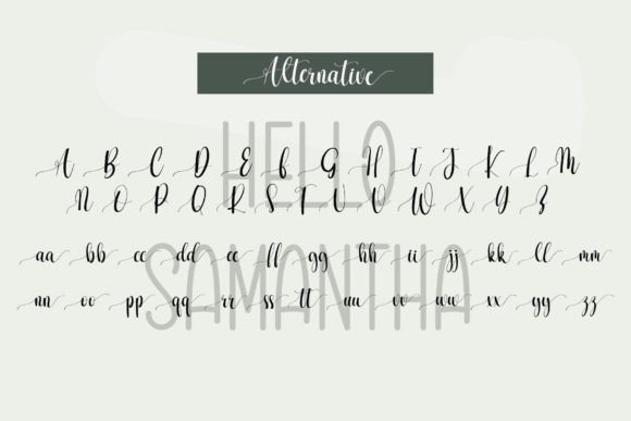 Hello Samantha Font PNG with transparent background - Preview 2