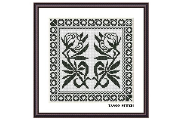 Art Nouveau Floral Black Ornament Flower