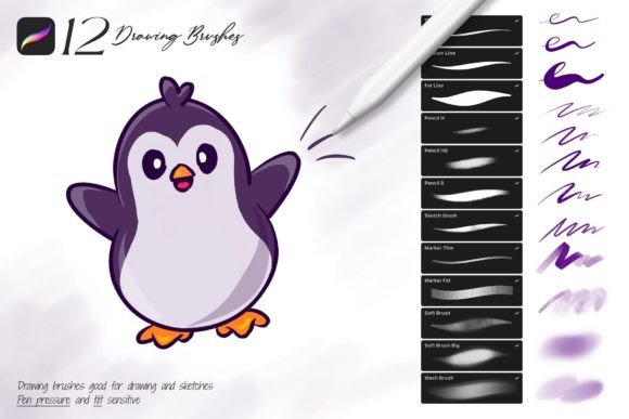 Drawing Procreate Brushes Graphic Brushes By Sko4