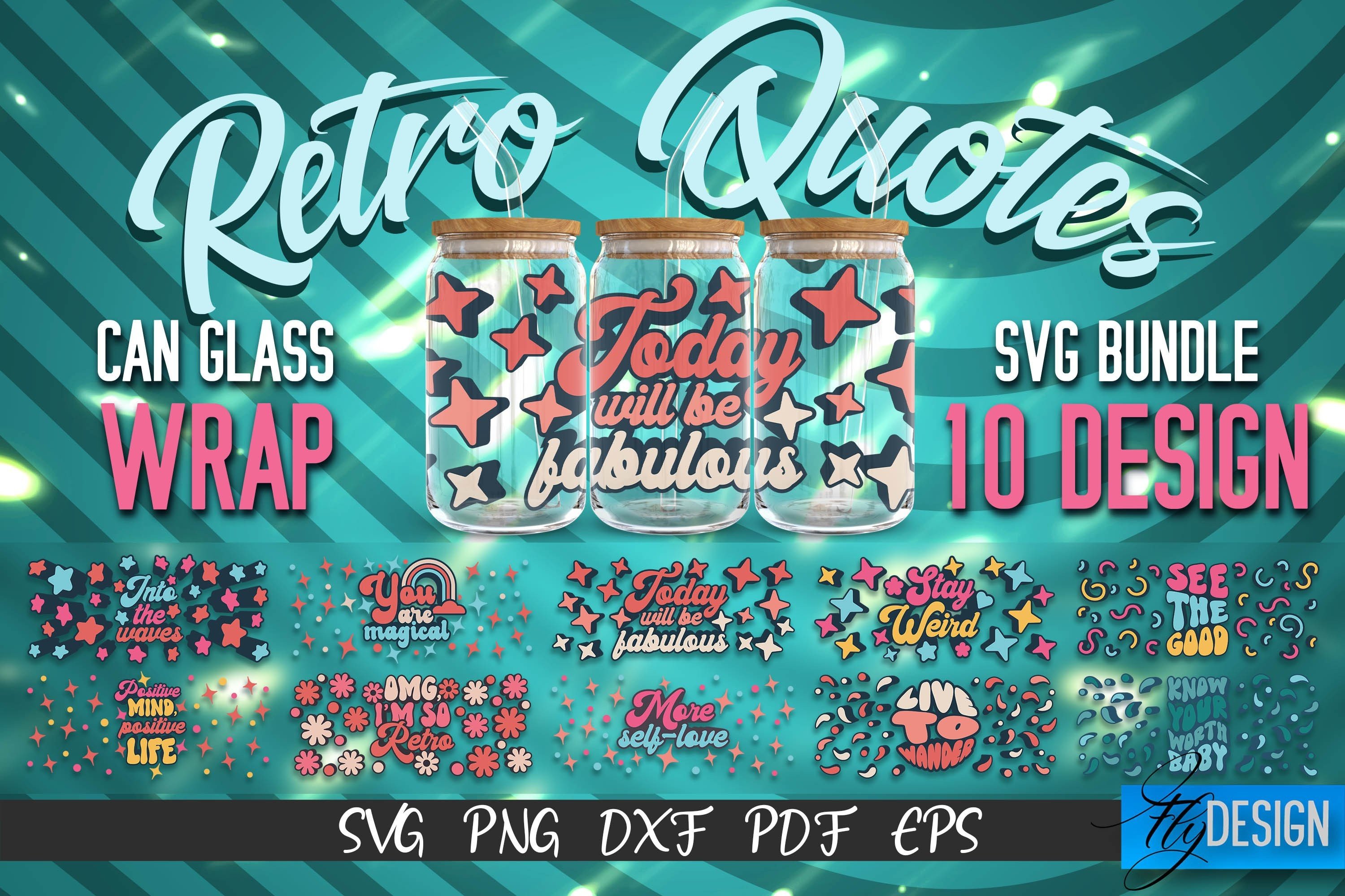 Glass Can Wrap SVG | Retro Bundle V.6 Graphic by flydesignsvg ...
