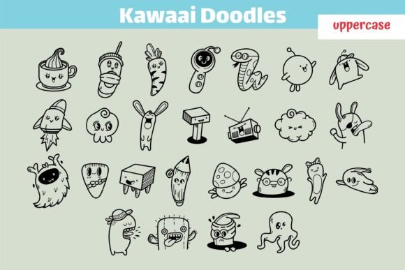 Kawaai Doodles Font PNG with transparent background - Preview 1