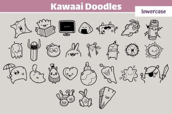 Kawaai Doodles Font PNG with transparent background - Preview 2