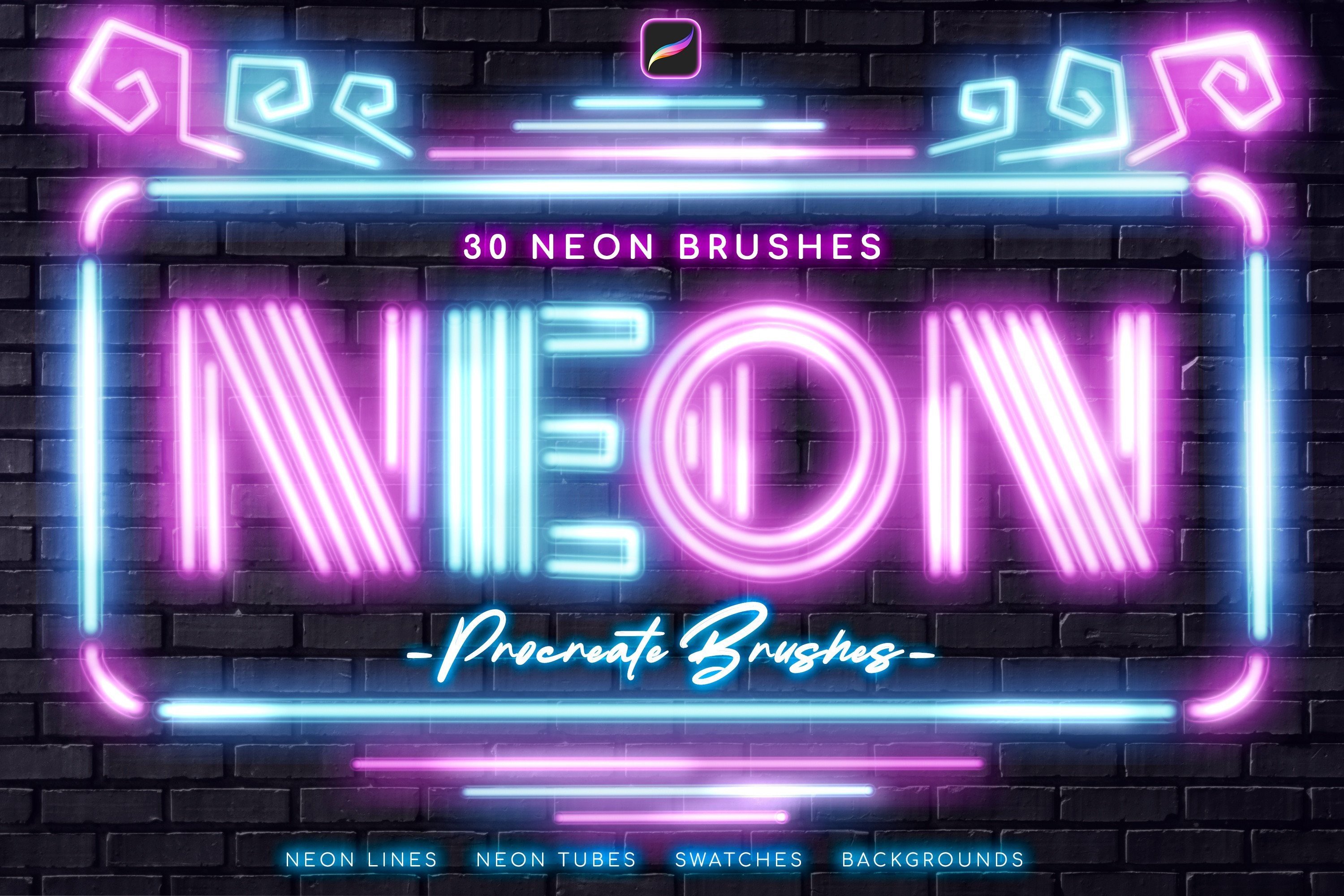 Neon Procreate Brushes - photo 1