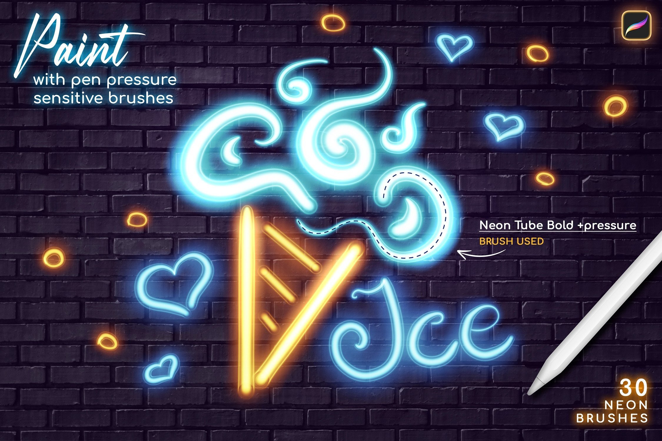 Neon Procreate Brushes - photo 2