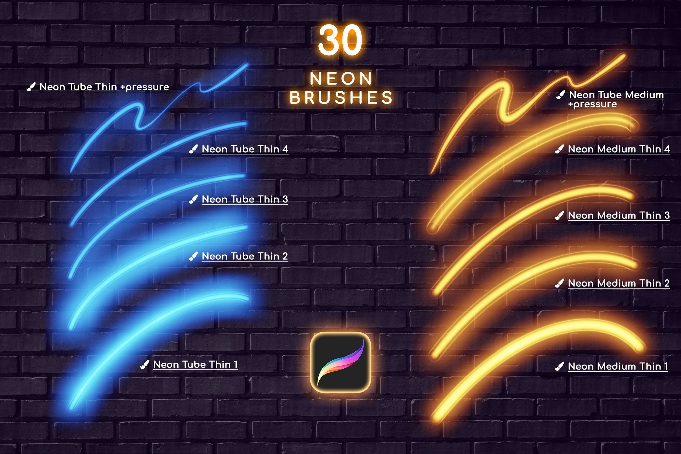 Neon Procreate Brushes - photo 7