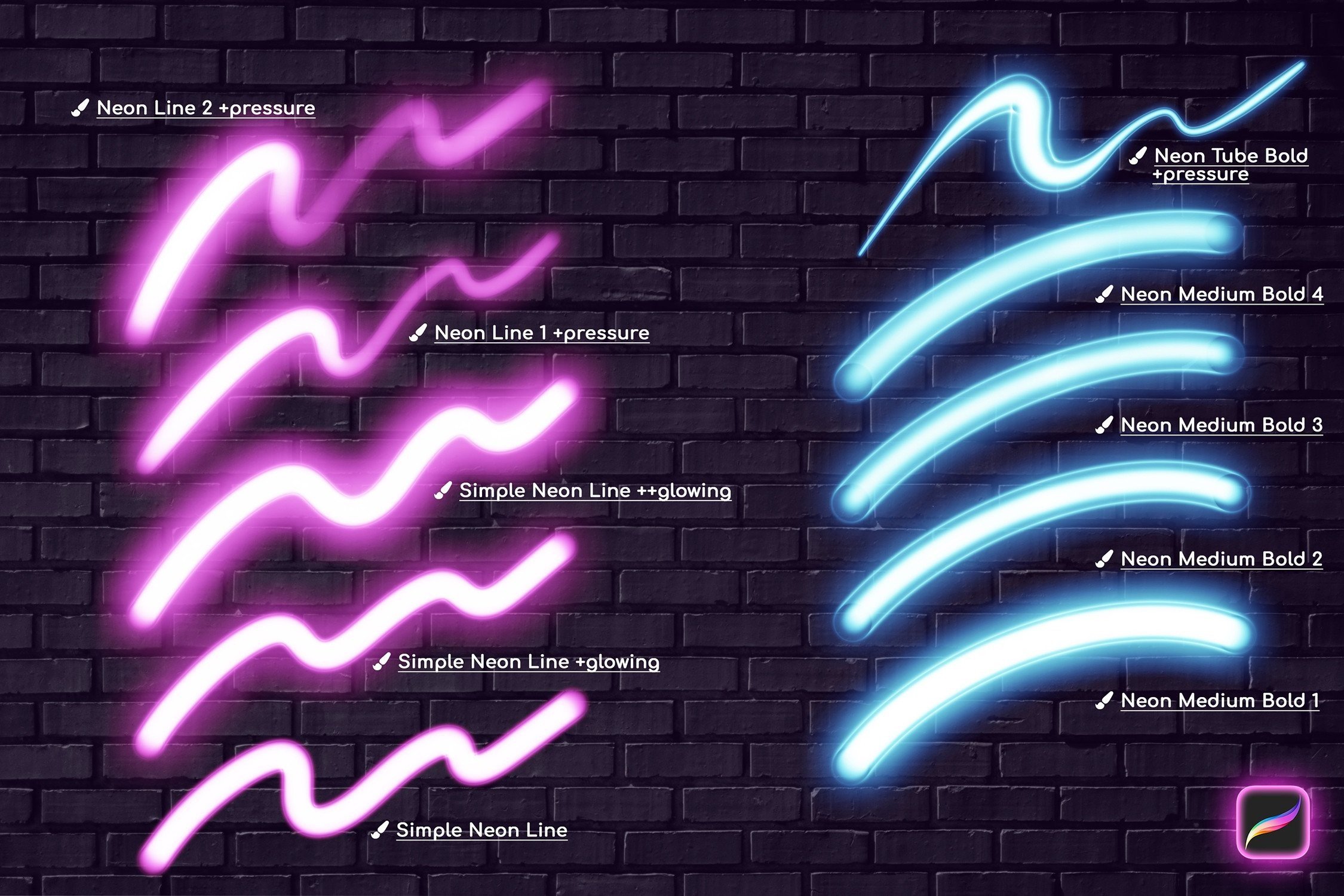 Neon Procreate Brushes - photo 8
