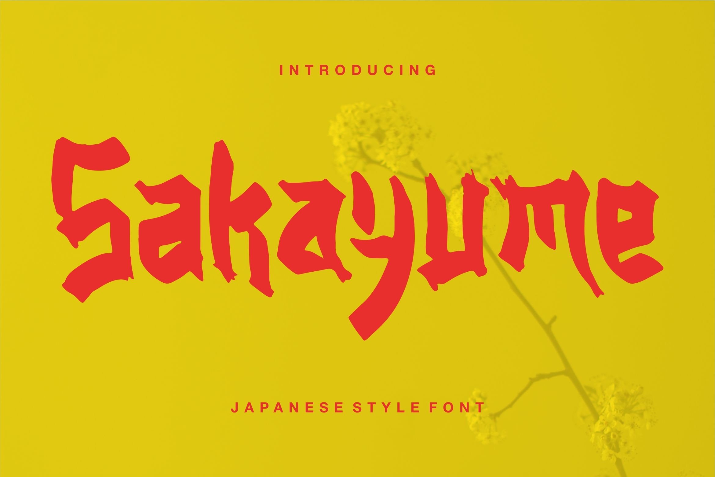 Sakayume preview, graceful Japanese style display font