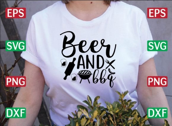 Beer and Bbq Graphic T-shirt Designs By Print Store