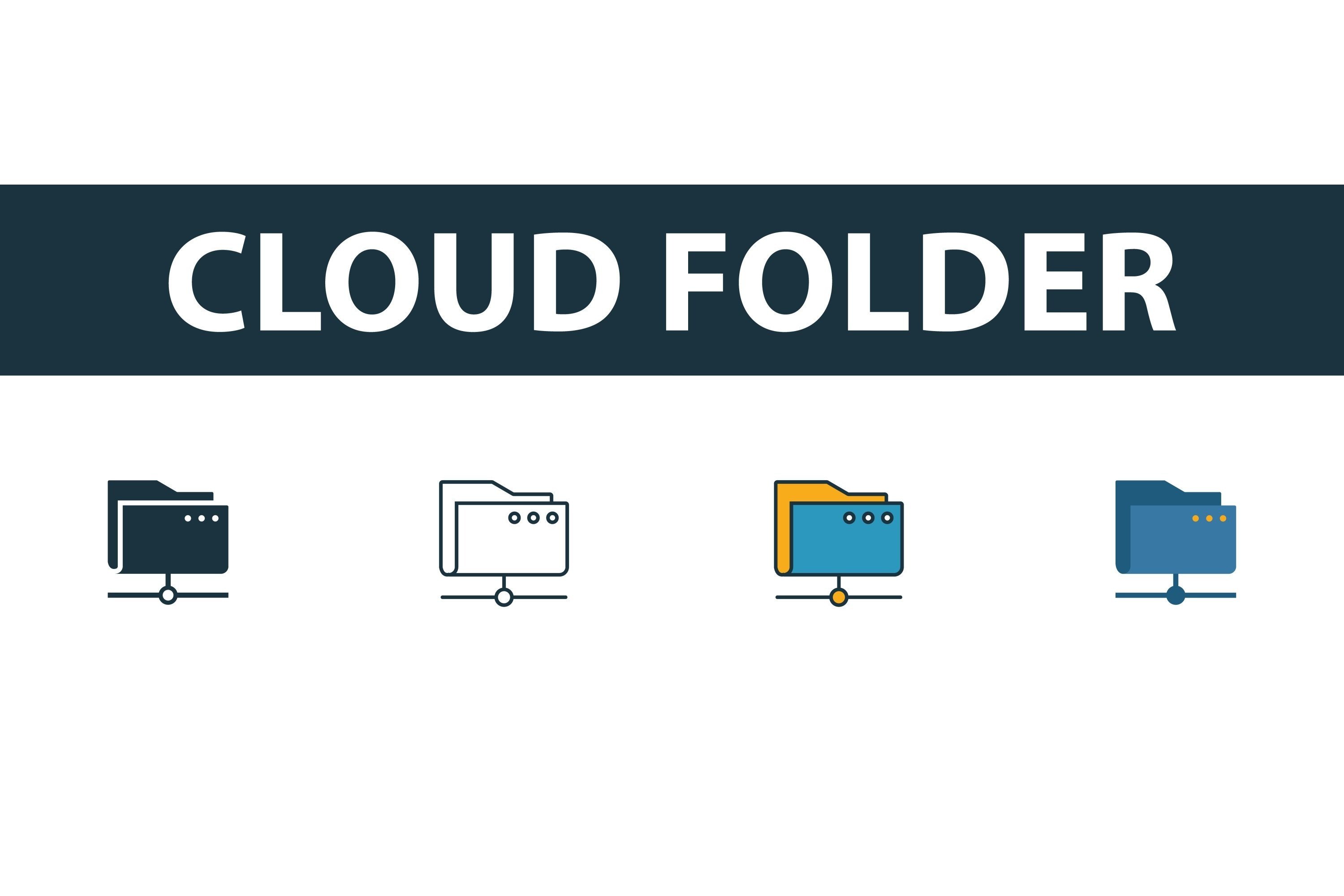 Cloud Folder Icon Set Graphic by aimagenarium · Creative Fabrica
