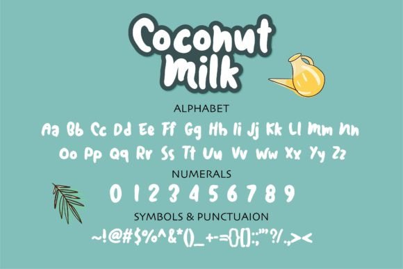 Coconut Milk Font Font PNG with transparent background - Preview 1