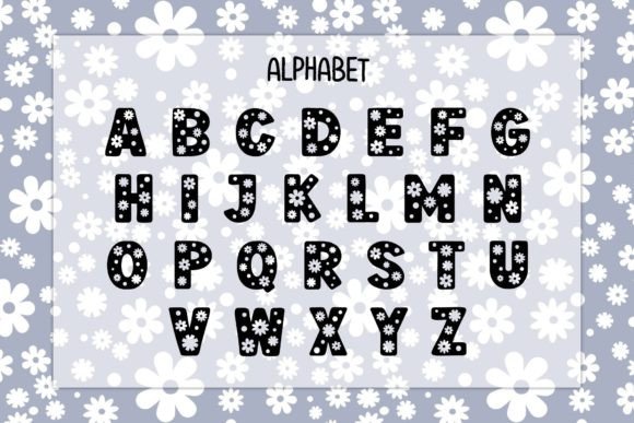 Daisy Inside Font PNG with transparent background - Preview 1