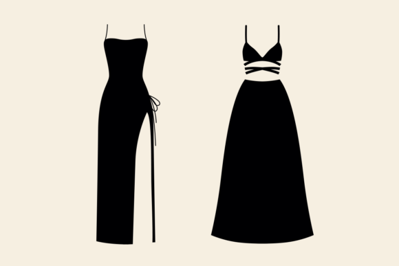 Dress Clipart Black & White Free Graphic by Free Graphic Bundles  Creative  Fabrica