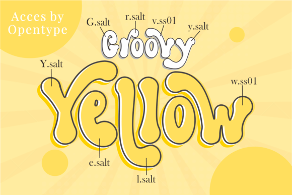 Groovy Yellow Font - Preview 1