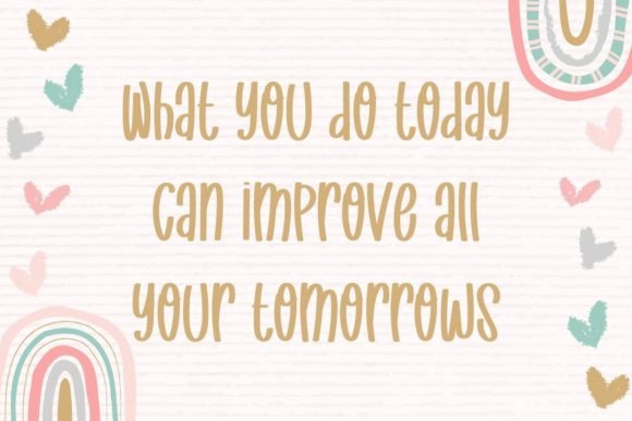 Happy Rainbows Font PNG with transparent background - Preview 2