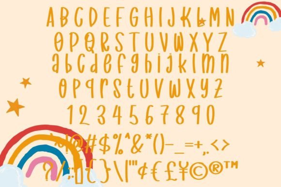 Happy Rainbows Font PNG with transparent background - Preview 3