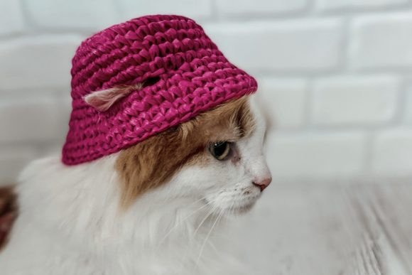 Pets Pink Bucket Hat Crochet Pattern PDF