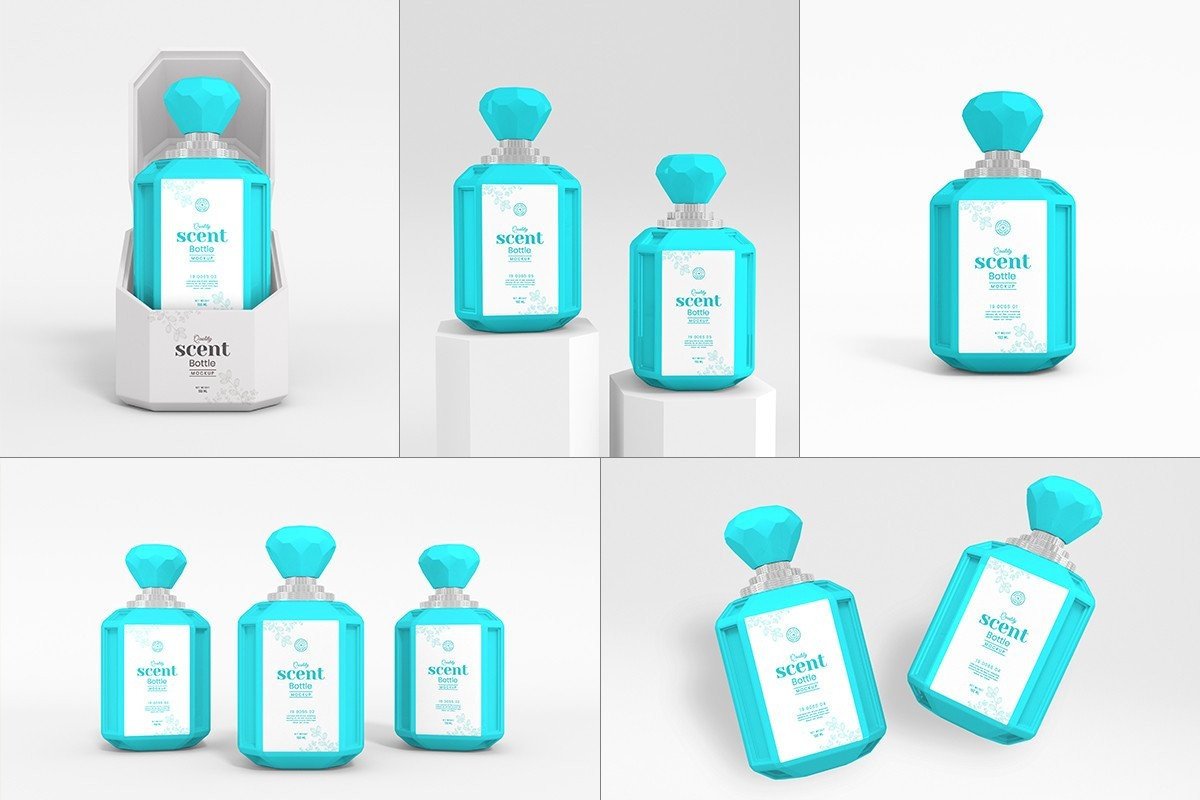 Premium Scent Bottle Branding Mockup Set Graphic by xvector · Creative ...