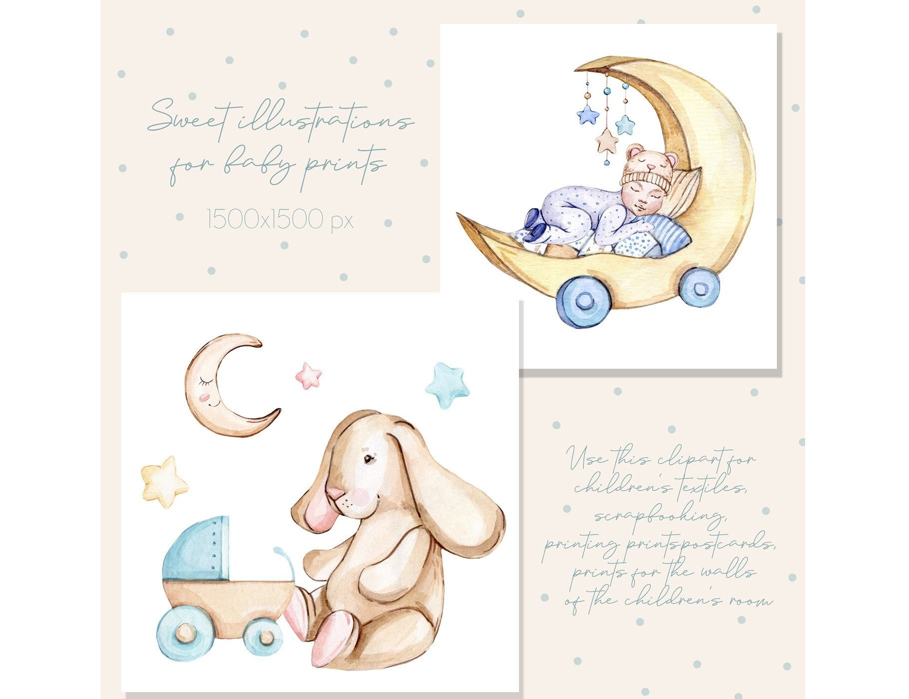 Watercolor Baby Boy Clipart - photo 7