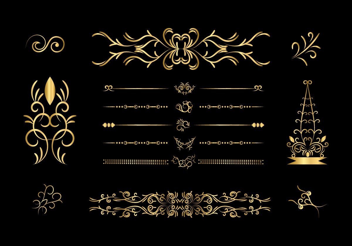 Golden Decorative Floral Luxury Frame