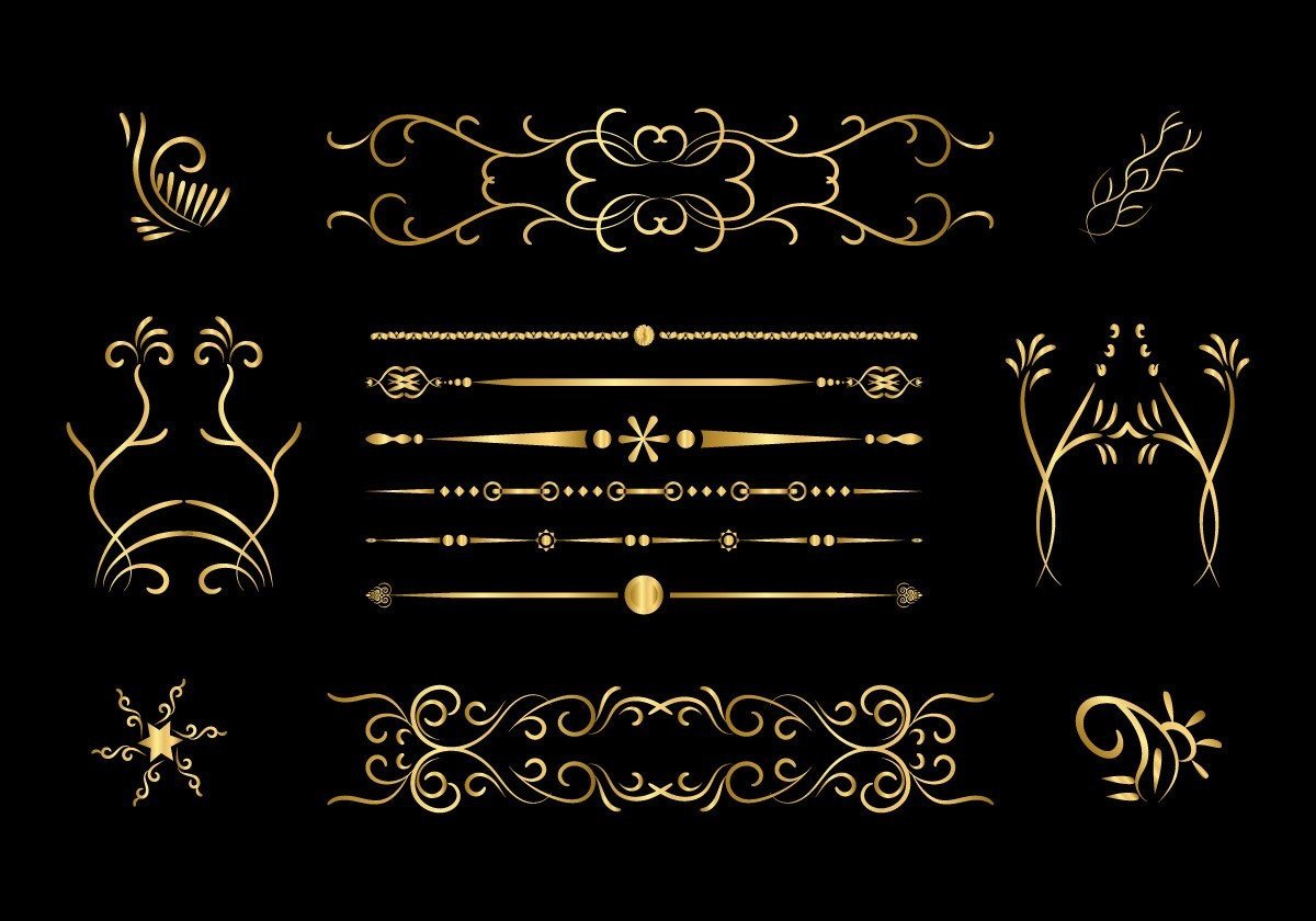 Golden Decorative Floral Luxury Frame