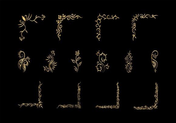 Golden Decorative Floral Luxury Frame