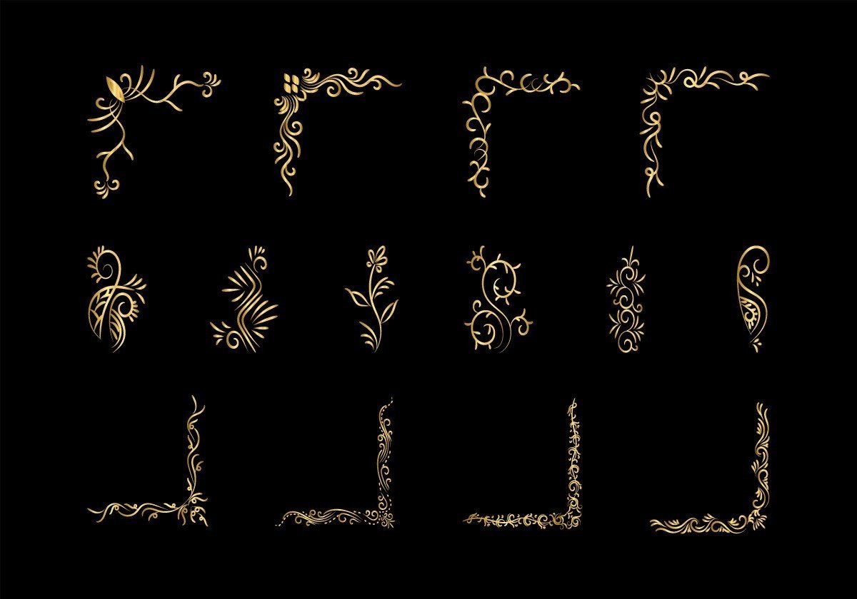 Golden Decorative Floral Luxury Frame
