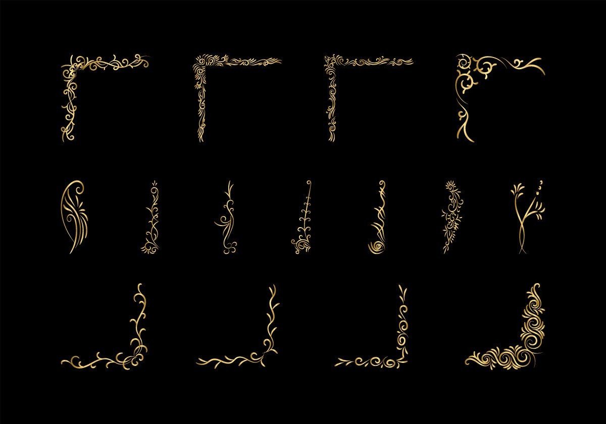 Golden Decorative Floral Luxury Frame