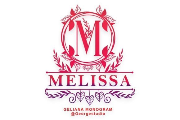 Geliana Monogram Font PNG with transparent background - Preview 1