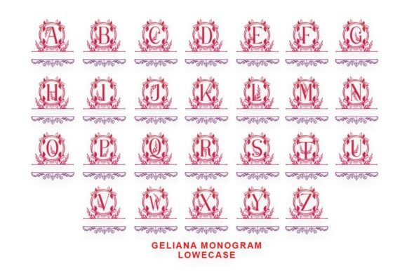 Geliana Monogram Font PNG with transparent background - Preview 4