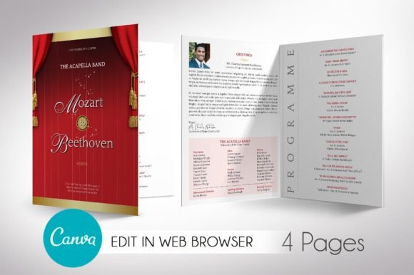 Musical Event Program Canva Large 4 Page