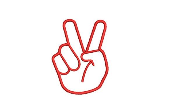 Peace Hand Gesture Sign Applique
