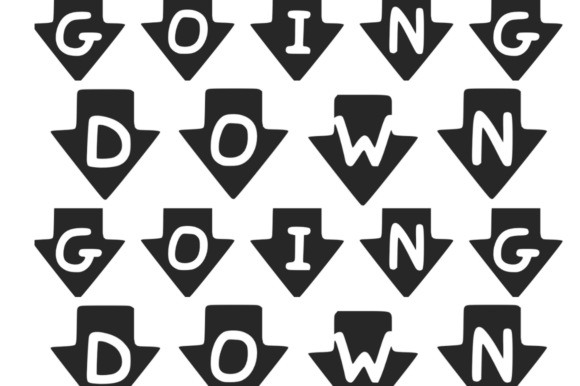 Play Arrow Down Font PNG with transparent background - Preview 2