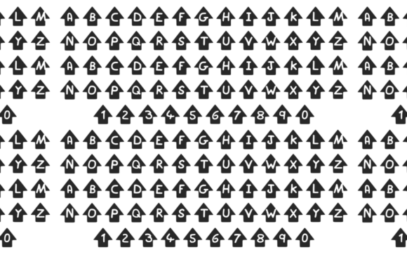 Play Arrow Up Font PNG with transparent background - Preview 1