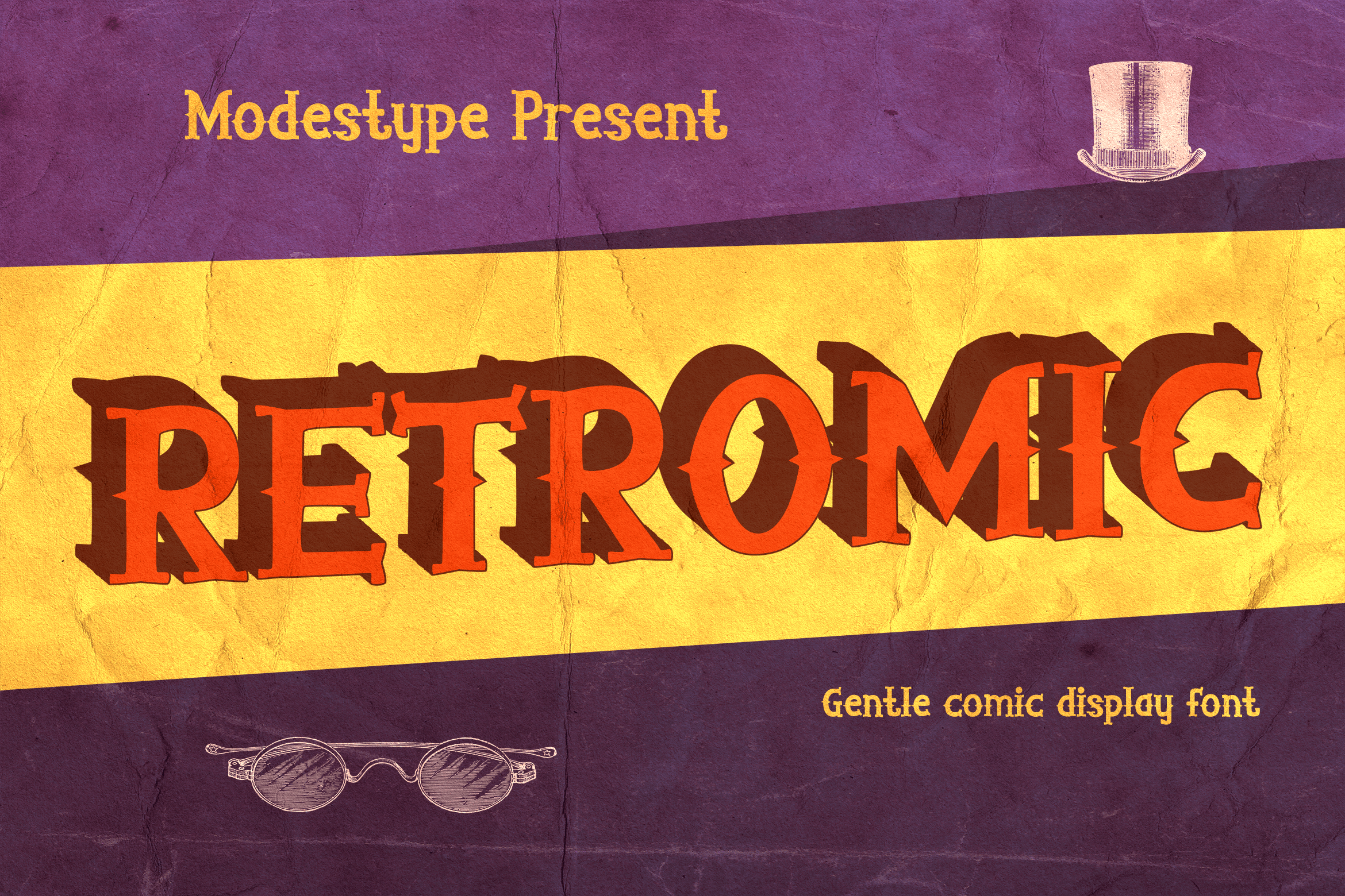 Retromic preview, a gentle retro comic display font with nostalgic charm