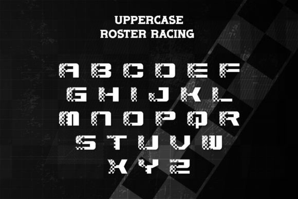 Roster Racing Font PNG with transparent background - Preview 1