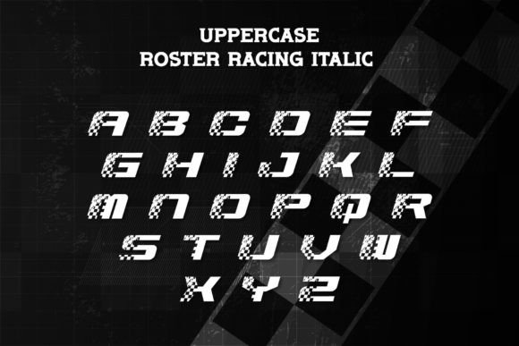 Roster Racing Font PNG with transparent background - Preview 4