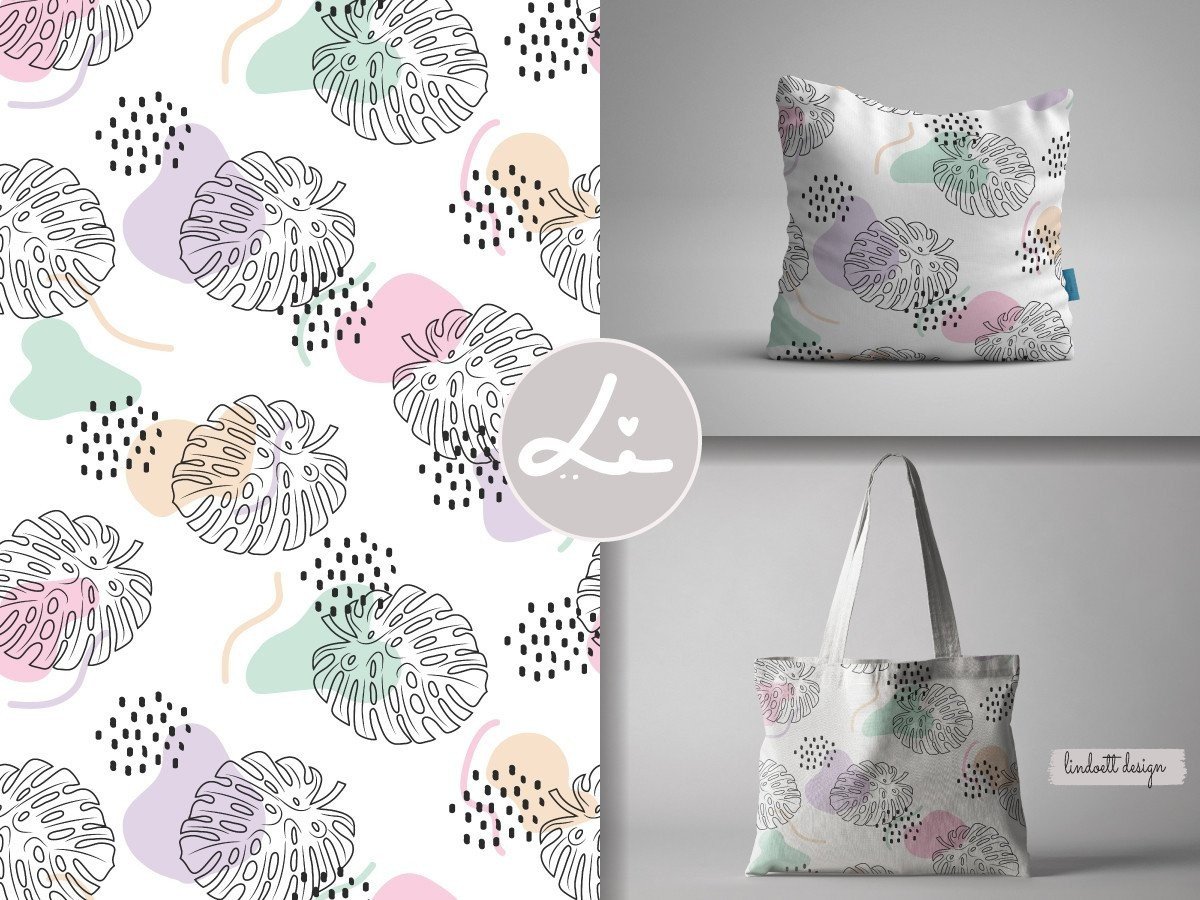 Tropical Seamless Pattern Monstera Leaf Graphic by lindoet23 · Creative ...