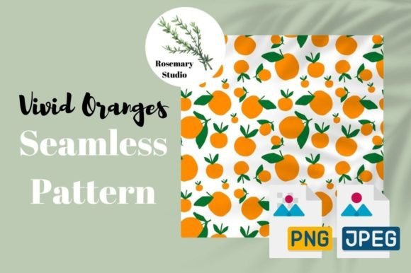 Vivid Oranges Citrus Seamless Pattern Graphic Patterns By rosemary studio