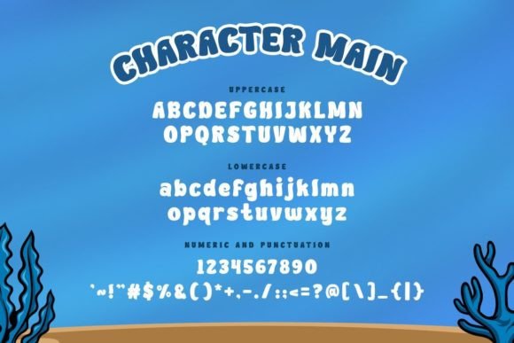 Fat Fish - Ocean Gaming Font PNG with transparent background - Preview 2