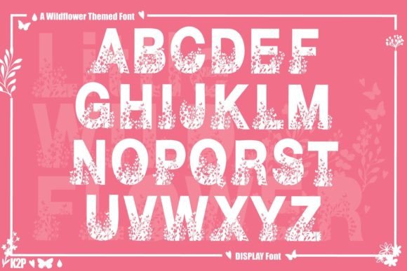 Little Wildflower Font PNG with transparent background - Preview 1