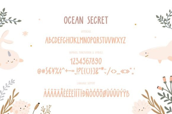 Ocean Secret Font PNG with transparent background - Preview 3