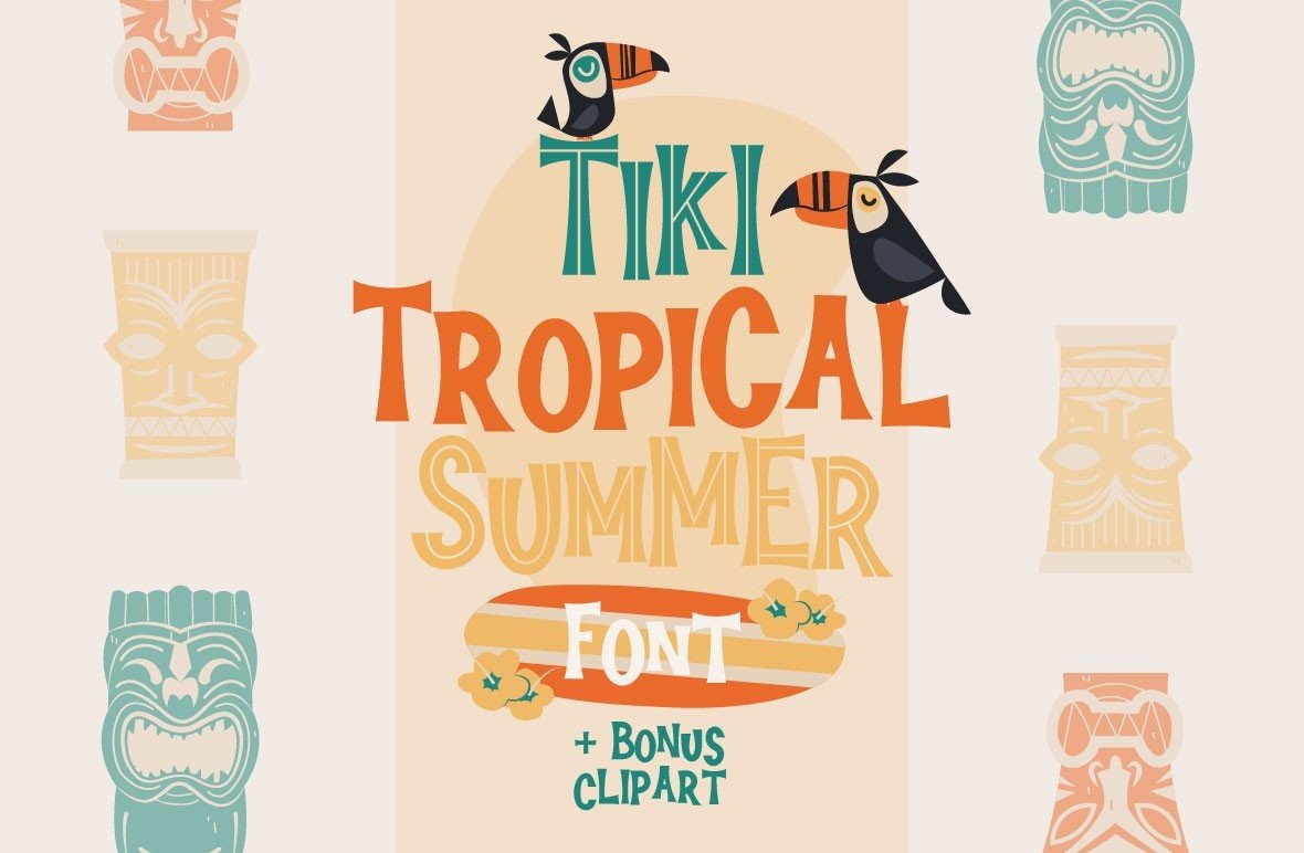 Tiki Tropical Summer preview: mid-century retro font duo
