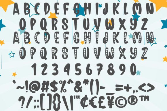 Baby Star Font PNG with transparent background - Preview 3
